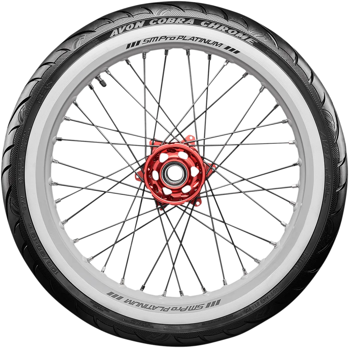 Avon Tyres 2120011 Avon AV91 Cobra Chrome 100/90-19 Whitewall Front Tire 57V
