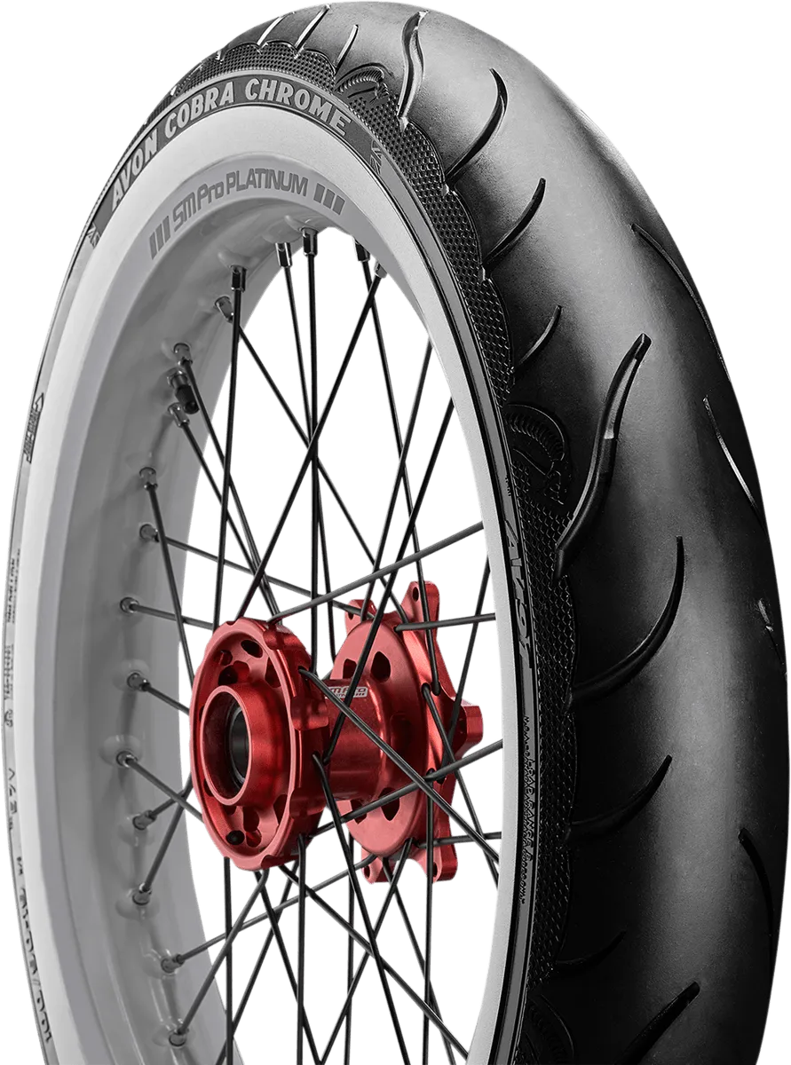 Avon Tyres 2120011 Avon AV91 Cobra Chrome 100/90-19 Whitewall Front Tire 57V