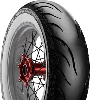 Avon Tyres 4120110 Avon AV92 Cobra Chrome 150/80R16 Whitewall Rear Tire 71V