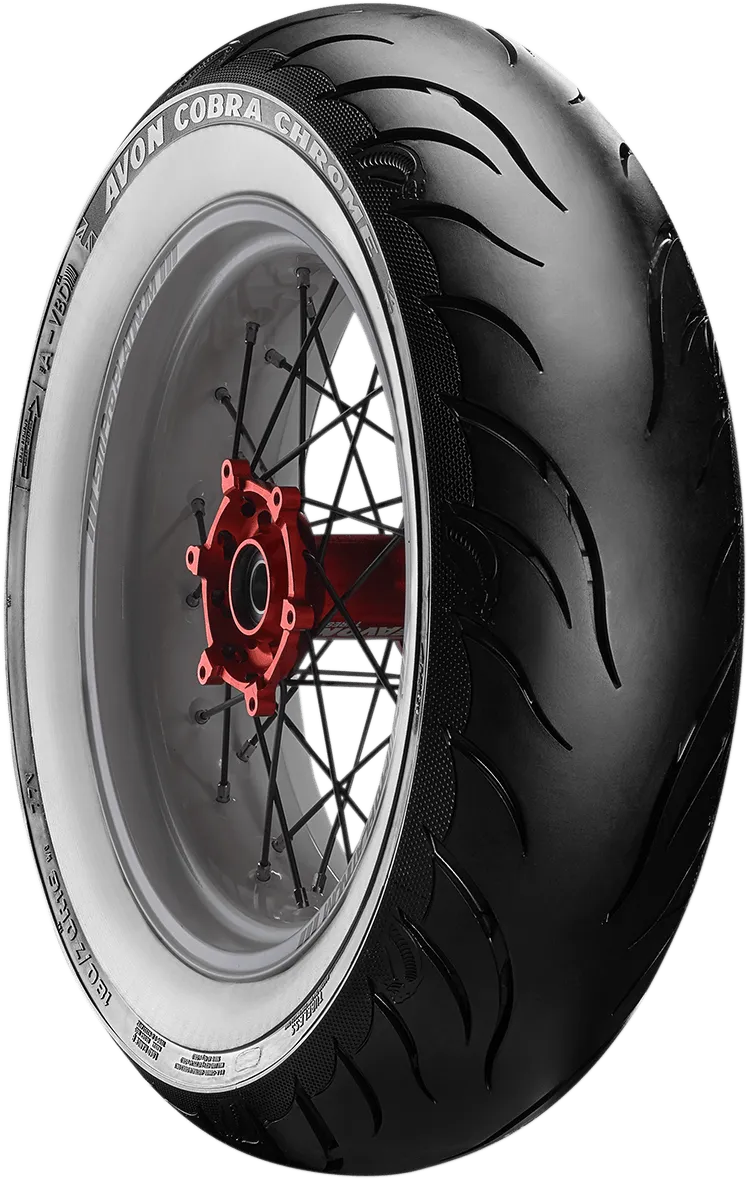 Avon Tyres 4120115 Avon AV92 Cobra Chrome 180/70R16 Whitewall Rear Tire 77V