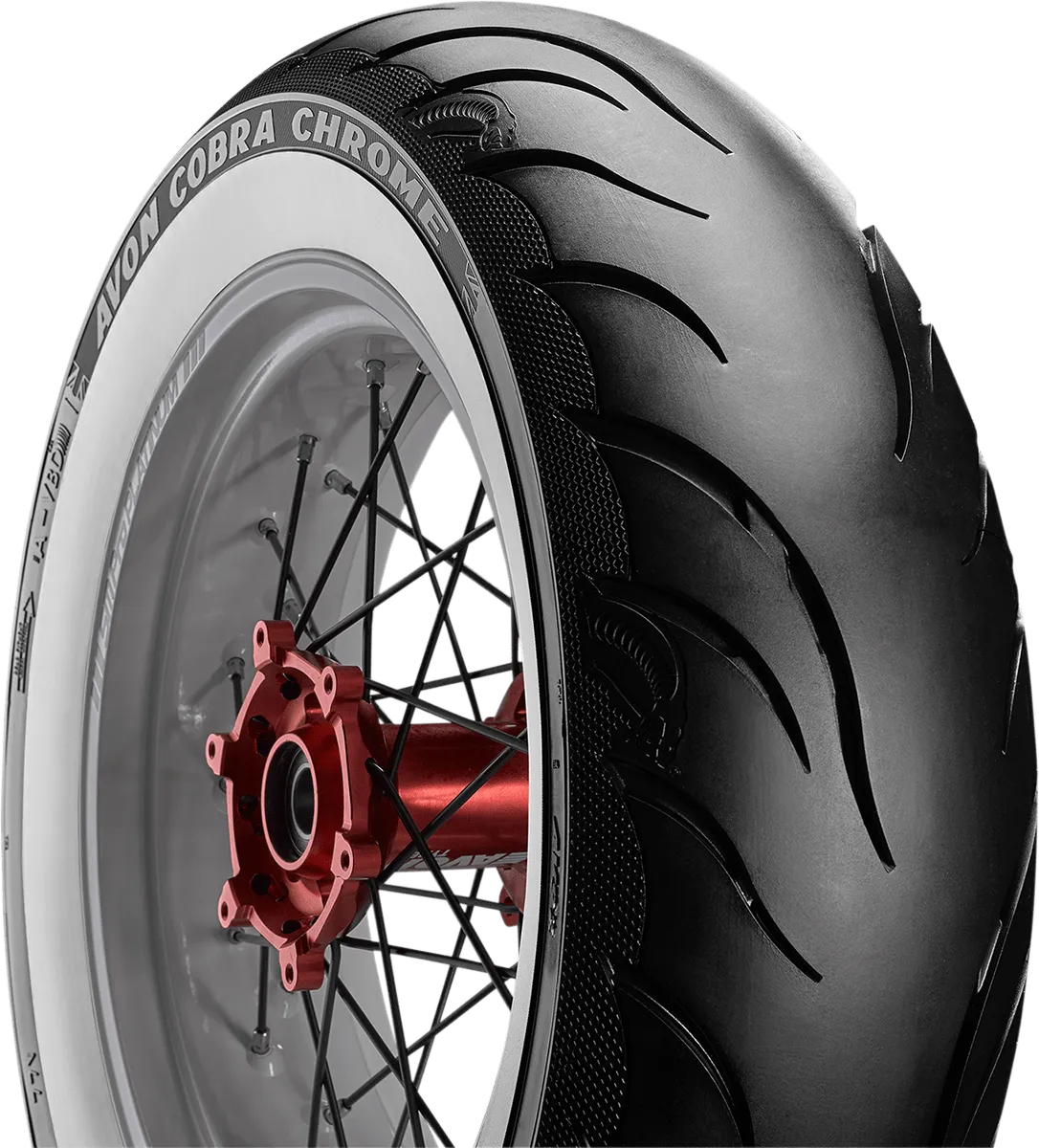 Avon Tyres 4120115 Avon AV92 Cobra Chrome 180/70R16 Whitewall Rear Tire 77V
