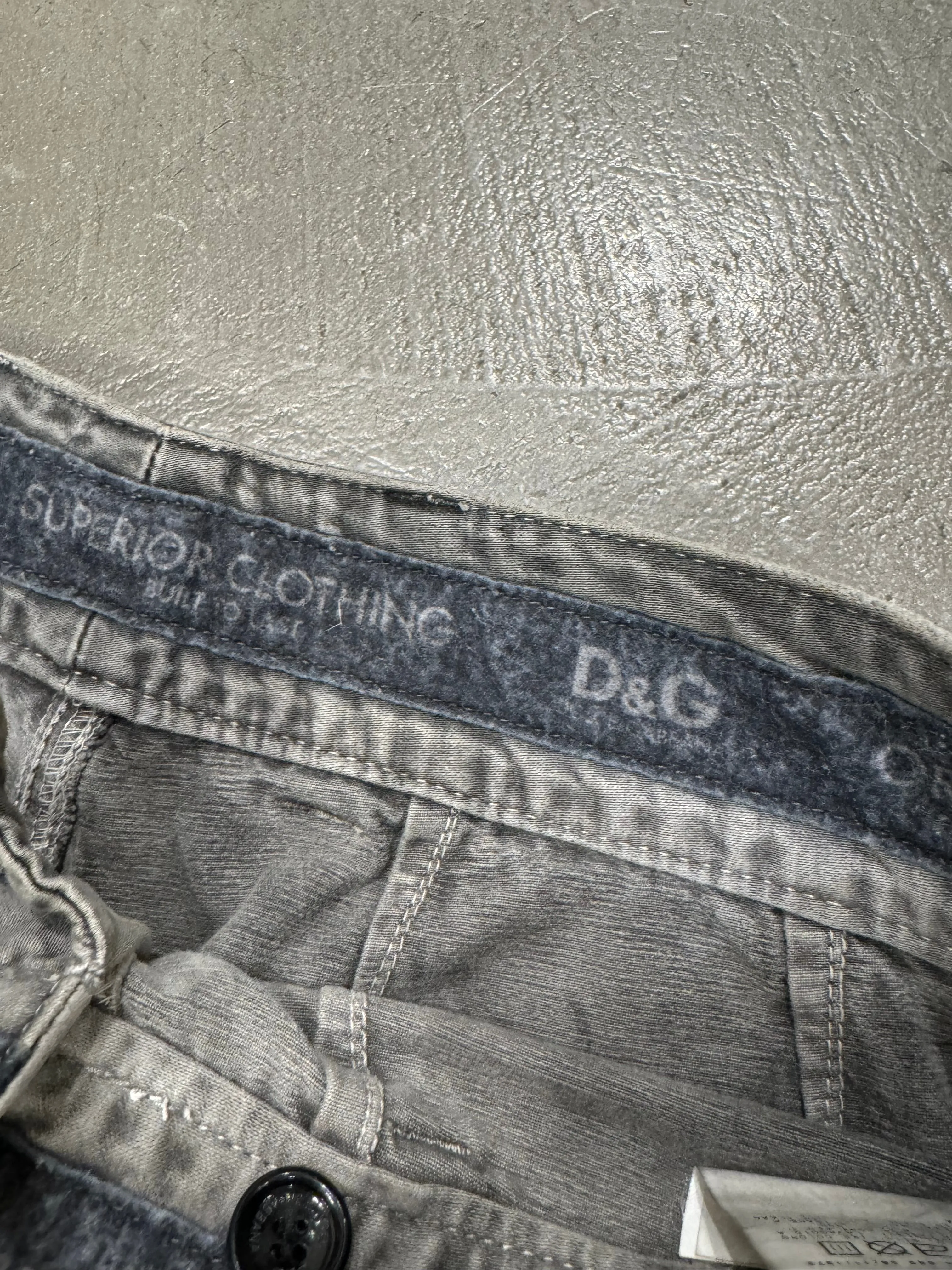 A/W2003 Dolce & Gabbana faded multi pocket cargo pants