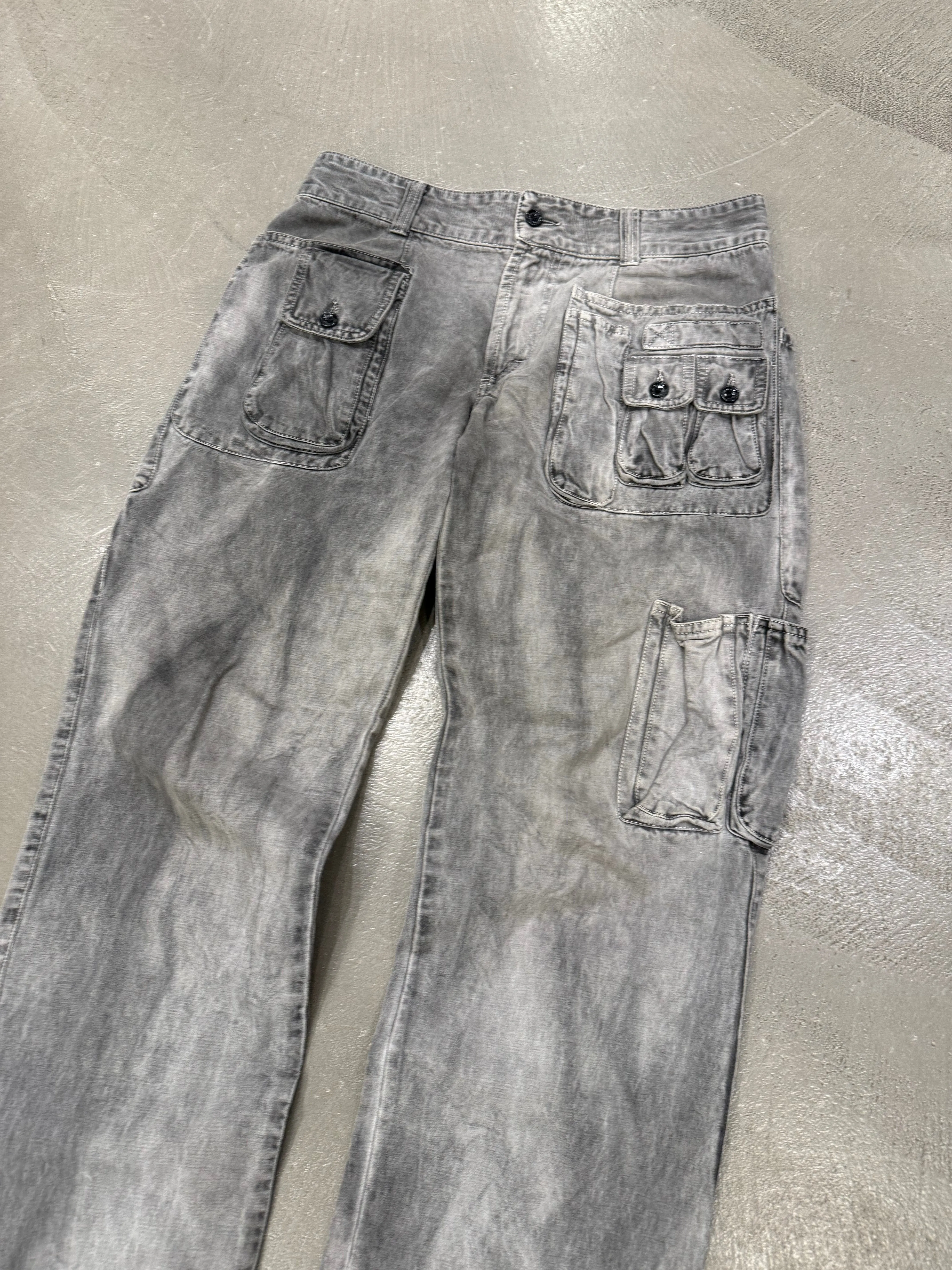 A/W2003 Dolce & Gabbana faded multi pocket cargo pants