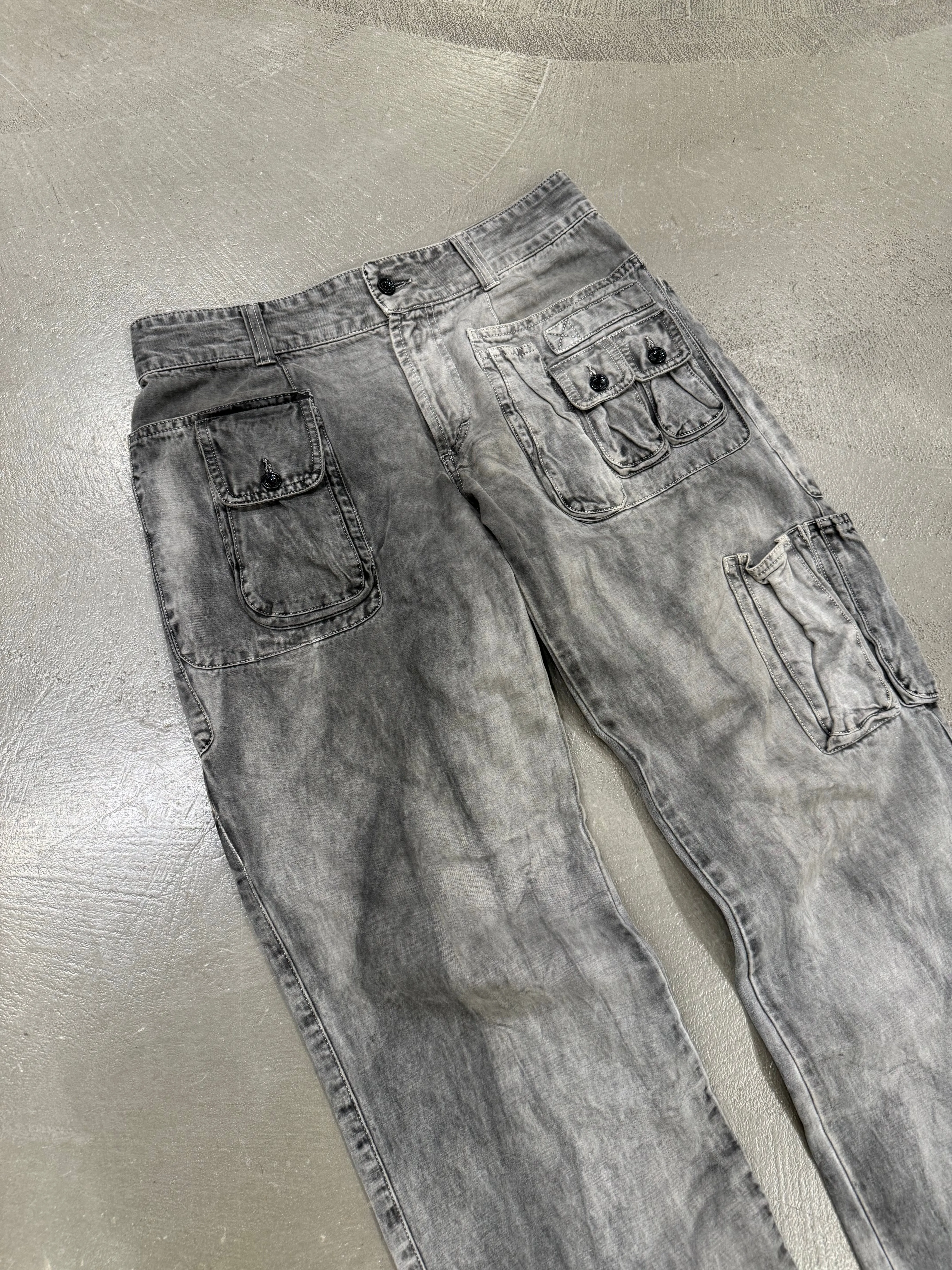 A/W2003 Dolce & Gabbana faded multi pocket cargo pants