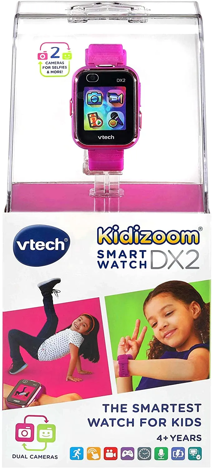 Awesome VTech KidiZoom Smartwatch DX2, Purple (English Version)! Easy-to-use touch screen Dual cameras Built-in rechargeable battery with included USB cable 256MB of internal memory! Retails $70 