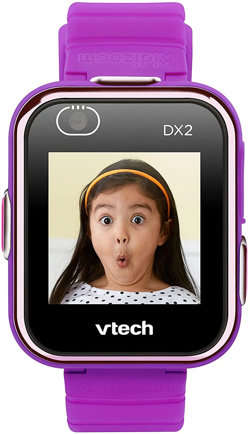 Awesome VTech KidiZoom Smartwatch DX2, Purple (English Version)! Easy-to-use touch screen Dual cameras Built-in rechargeable battery with included USB cable 256MB of internal memory! Retails $70 