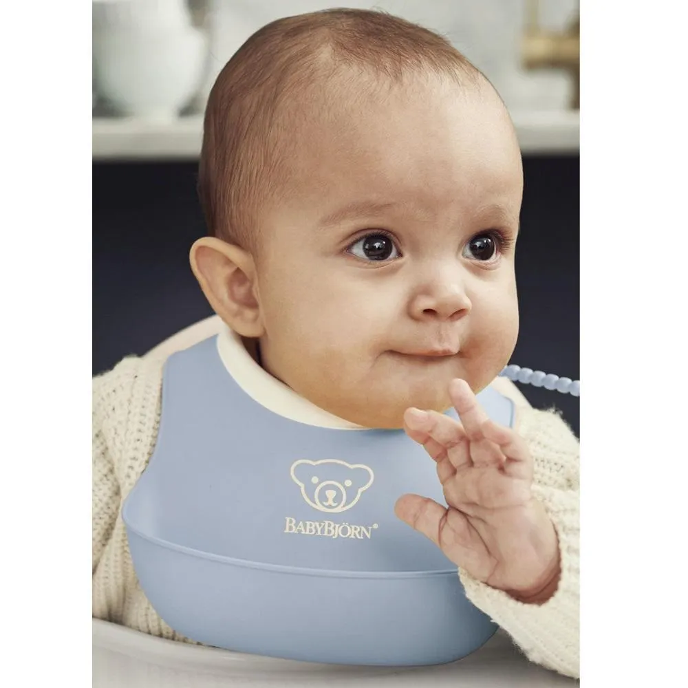 Baby Bjorn Feeding Bib Set 2-Pack (Powder Blue)