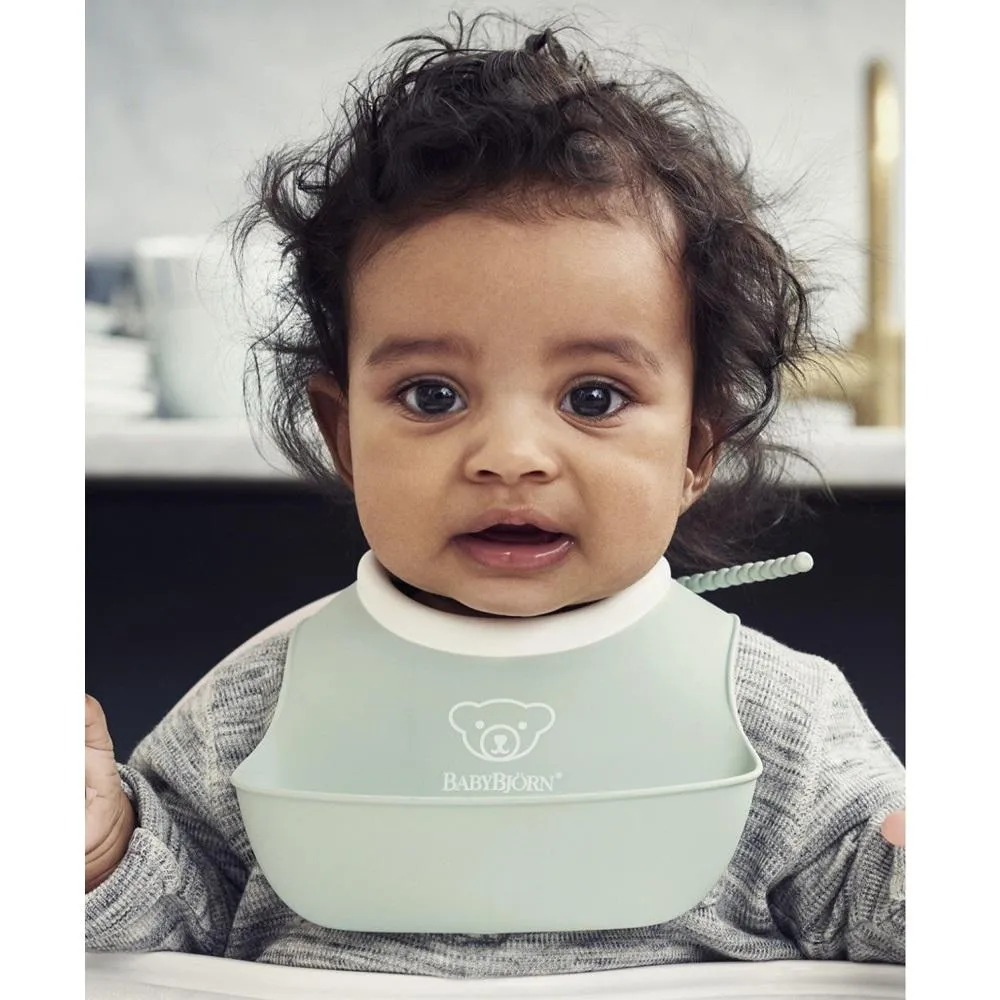 Baby Bjorn Feeding Bib Set 2-Pack (Powder Green)