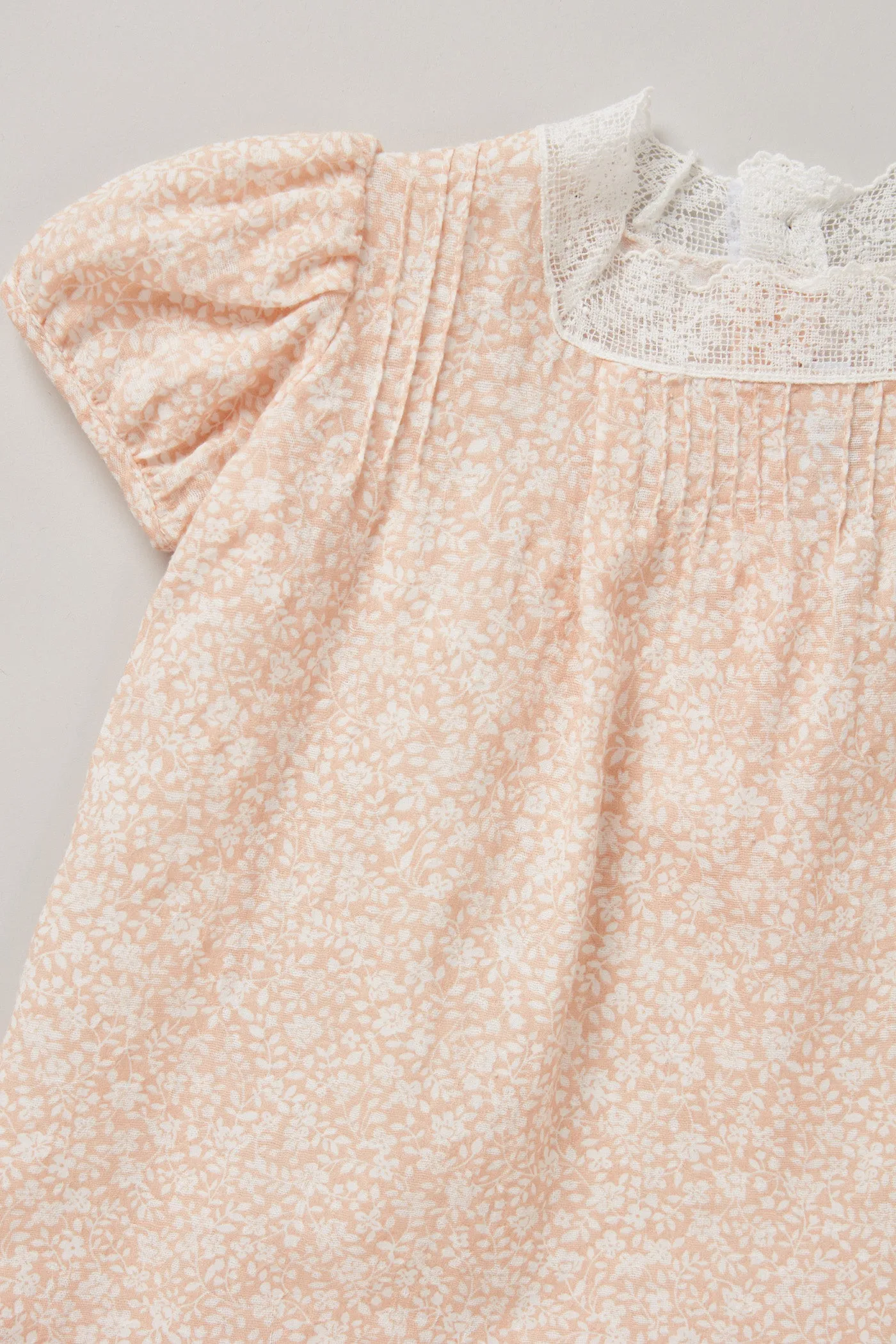 Baby Lullaby Dress Peach Flowers