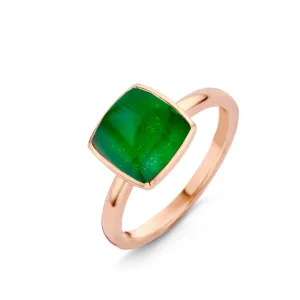 Bague One More - Pantelleria Or Rose, Quartz et Émeraude sur nacre (051576E)