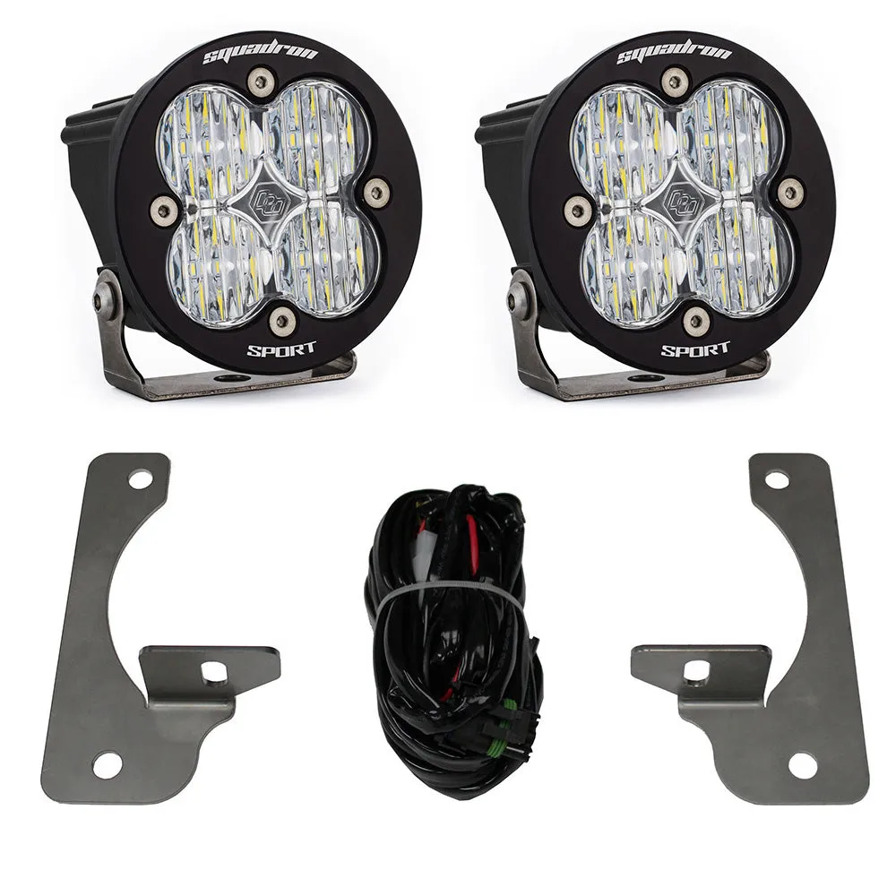 Baja Designs Jeep JK Squadron-R Sport Fog Pocket Light Kit - Jeep 2010-18 Wrangler JK w/ Premium OE Bumper