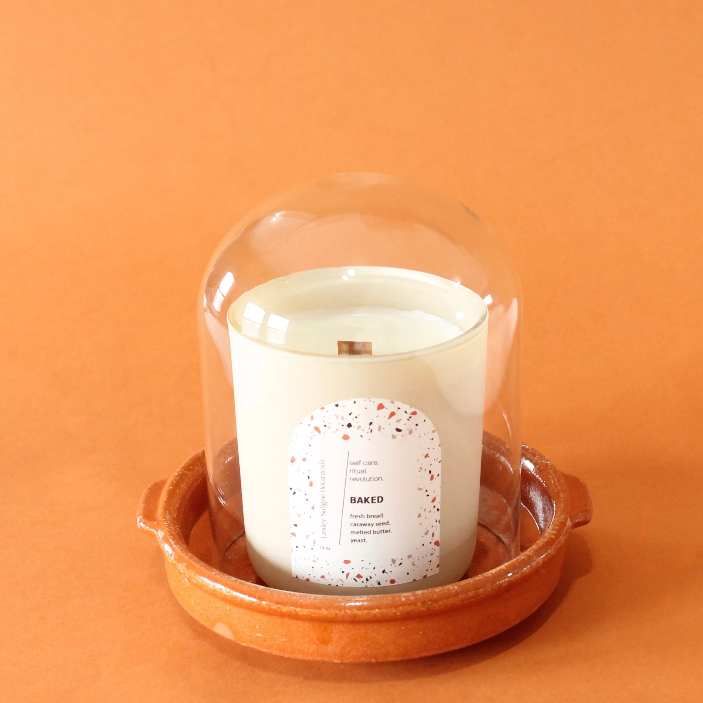 BAKED Hand Poured Candle. Yeast Bread. Caraway Seed. Butter. Wood Wick. 12 oz. Matte Cream.
