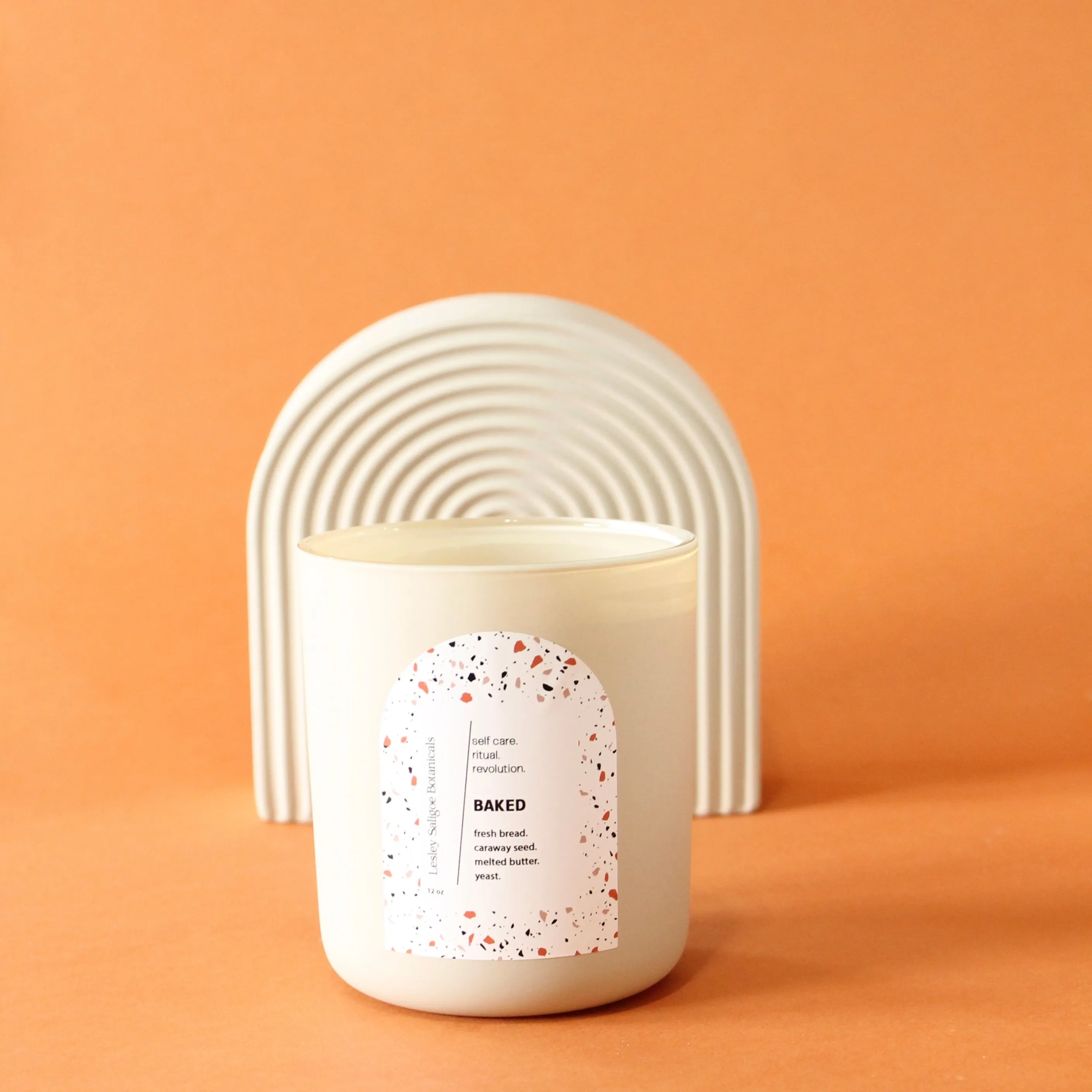 BAKED Hand Poured Candle. Yeast Bread. Caraway Seed. Butter. Wood Wick. 12 oz. Matte Cream.