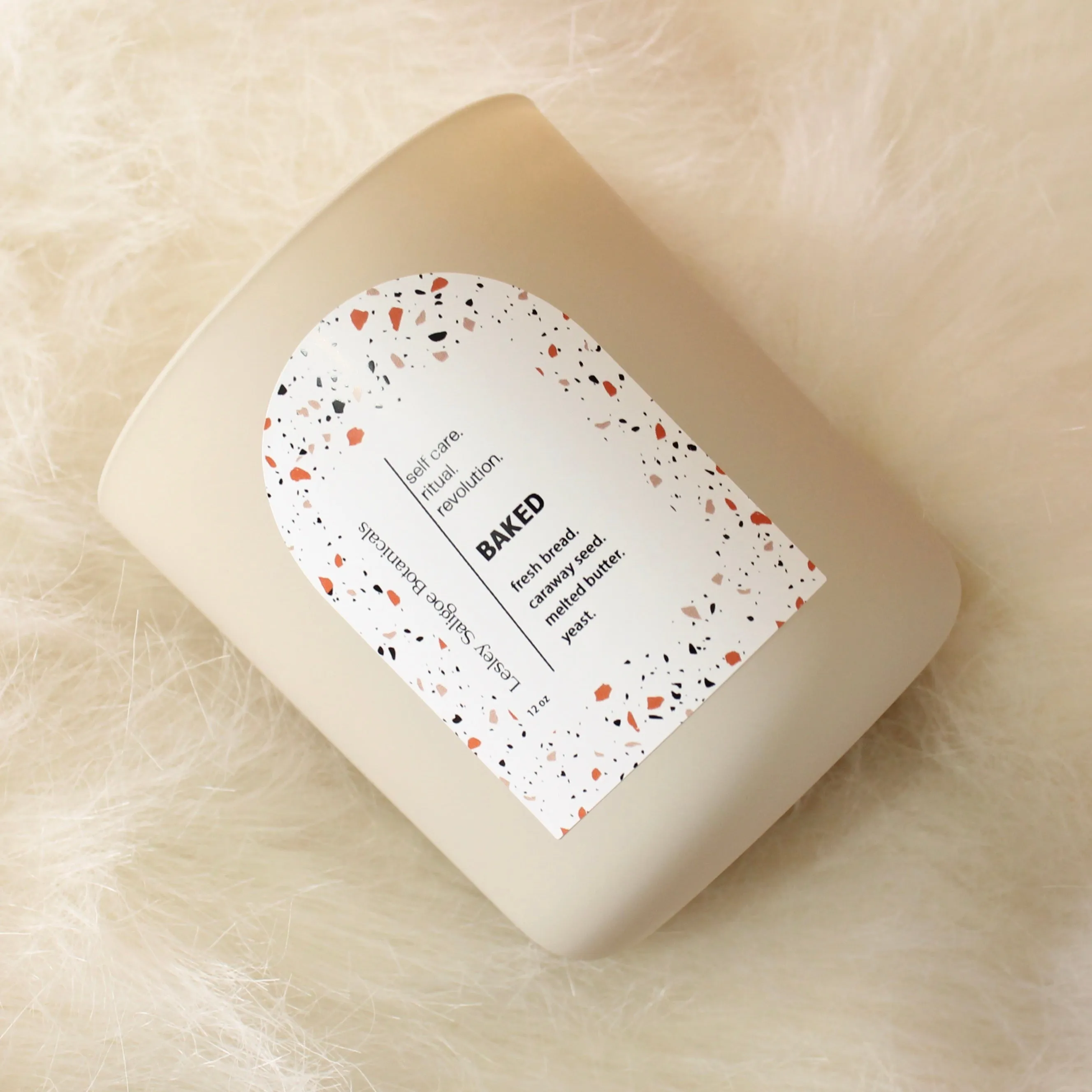 BAKED Hand Poured Candle. Yeast Bread. Caraway Seed. Butter. Wood Wick. 12 oz. Matte Cream.