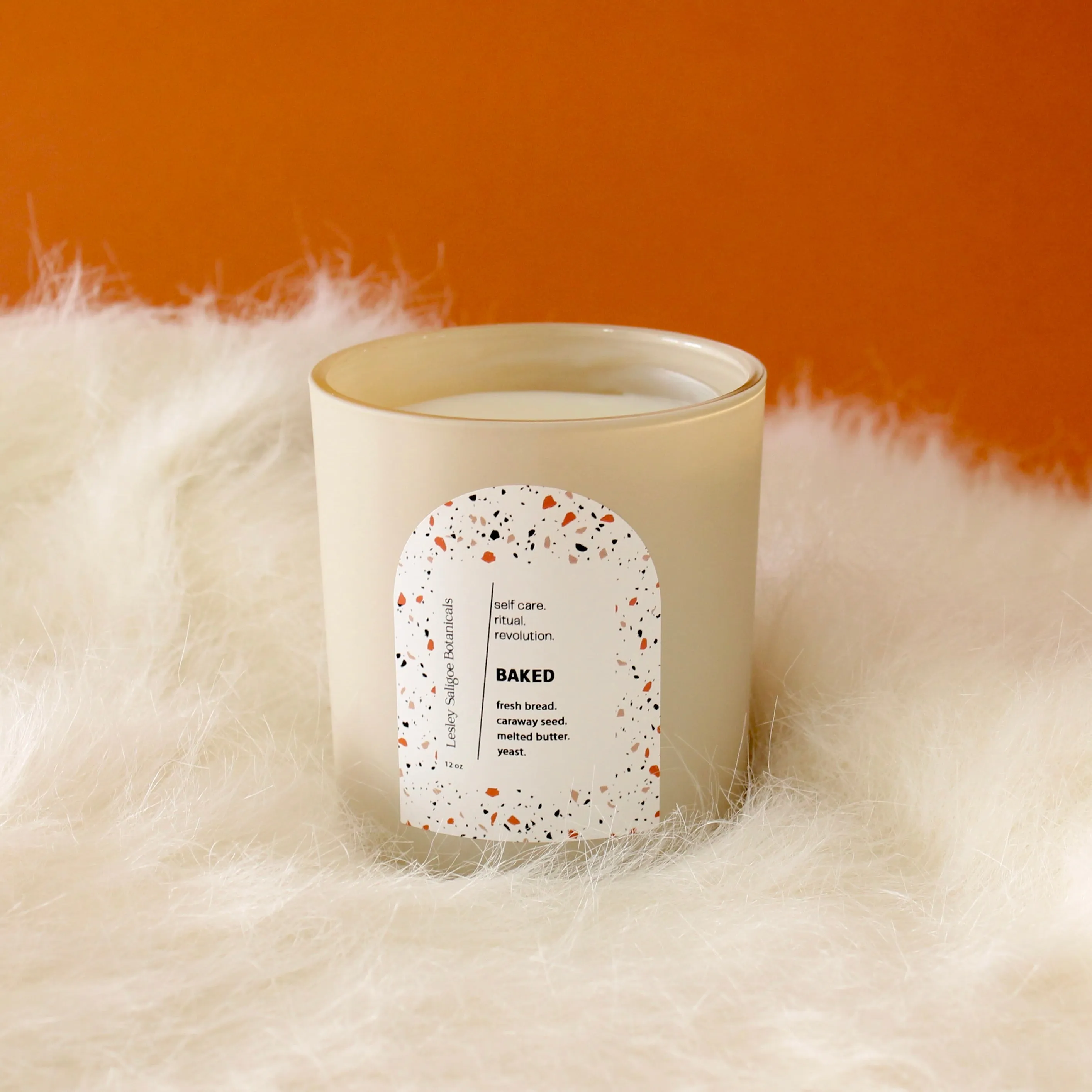 BAKED Hand Poured Candle. Yeast Bread. Caraway Seed. Butter. Wood Wick. 12 oz. Matte Cream.