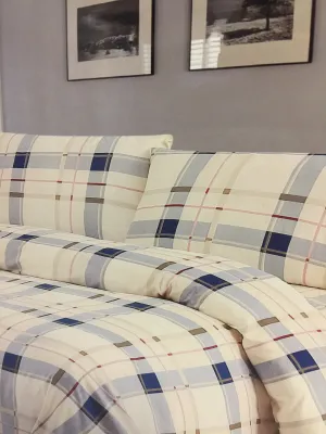 Bamboo Essence 1800 Wrinkle Free, Fade Resistant Plaid print Full/Double Deep Pocket Sheet Set! Fits Mattresses Up To 18 Inches!