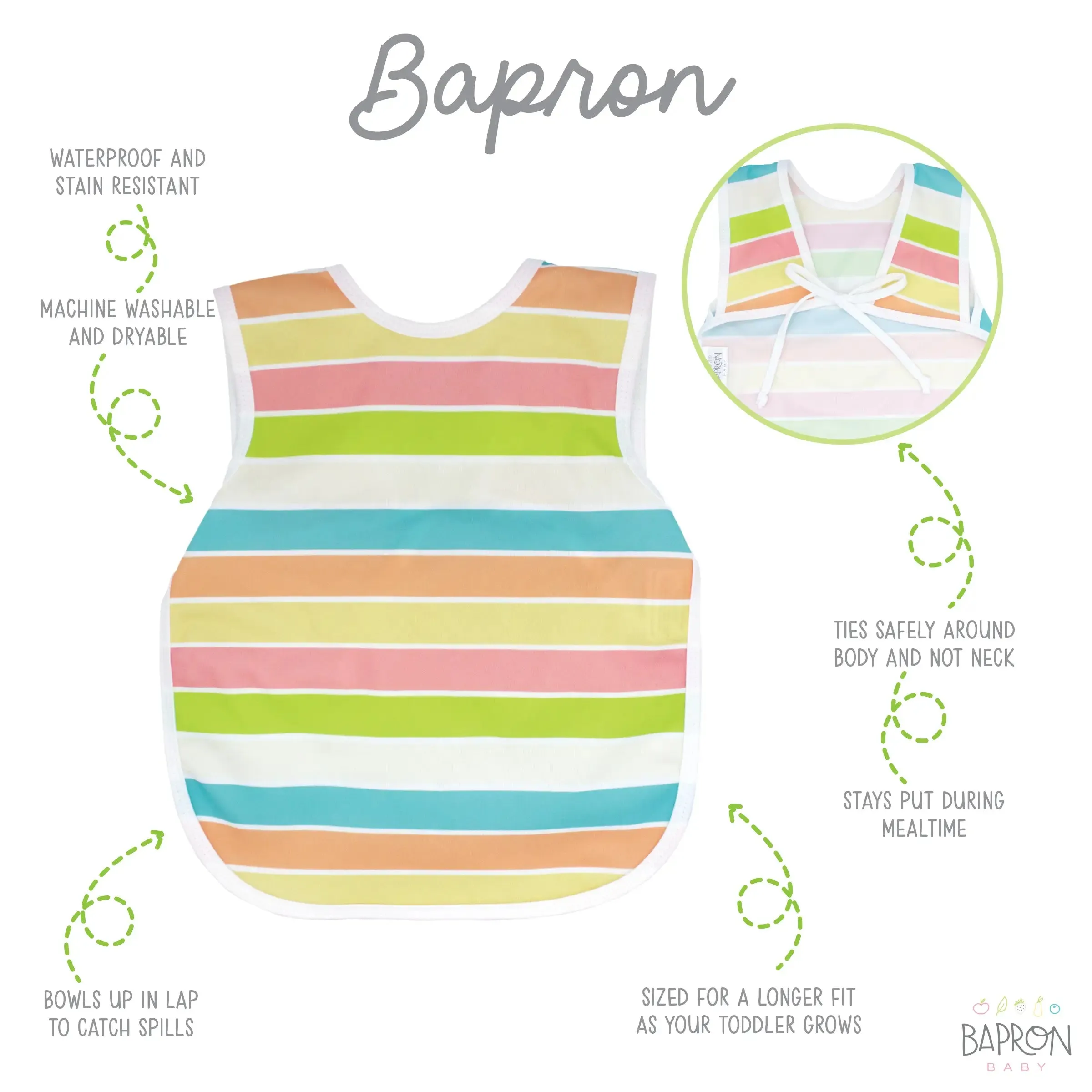 BapronBaby - Rainbow Stripes Toddler Bapron