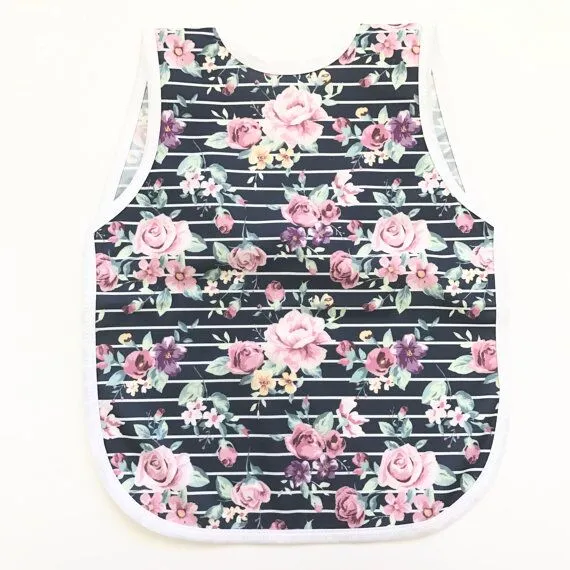 BapronBaby - Retro Stripe Rose Floral Toddler Bapron