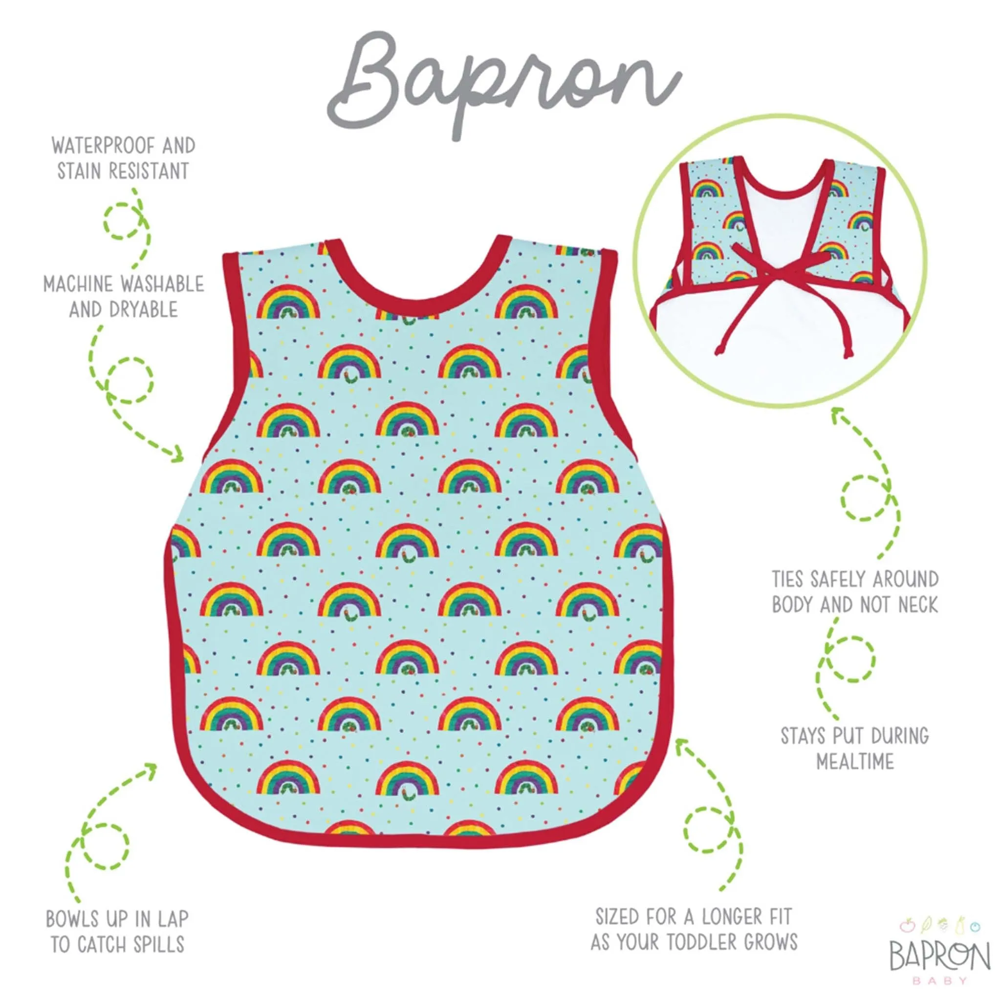 BapronBaby Toddler Bib (6m ) The Very Hungry Caterpillar, World of Eric Carle