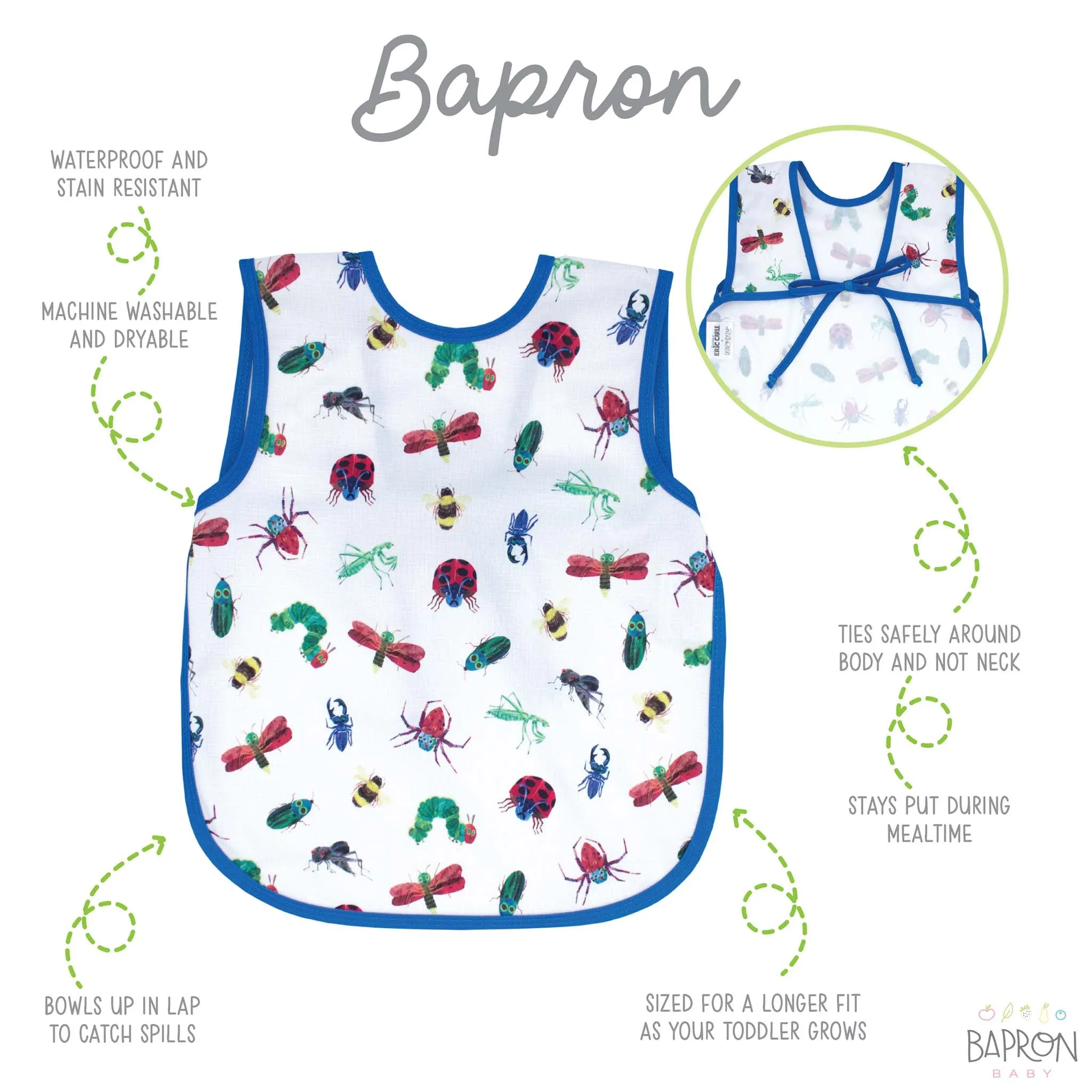 BapronBaby Toddler Bib (6m ) The Very Hungry Caterpillar, World of Eric Carle
