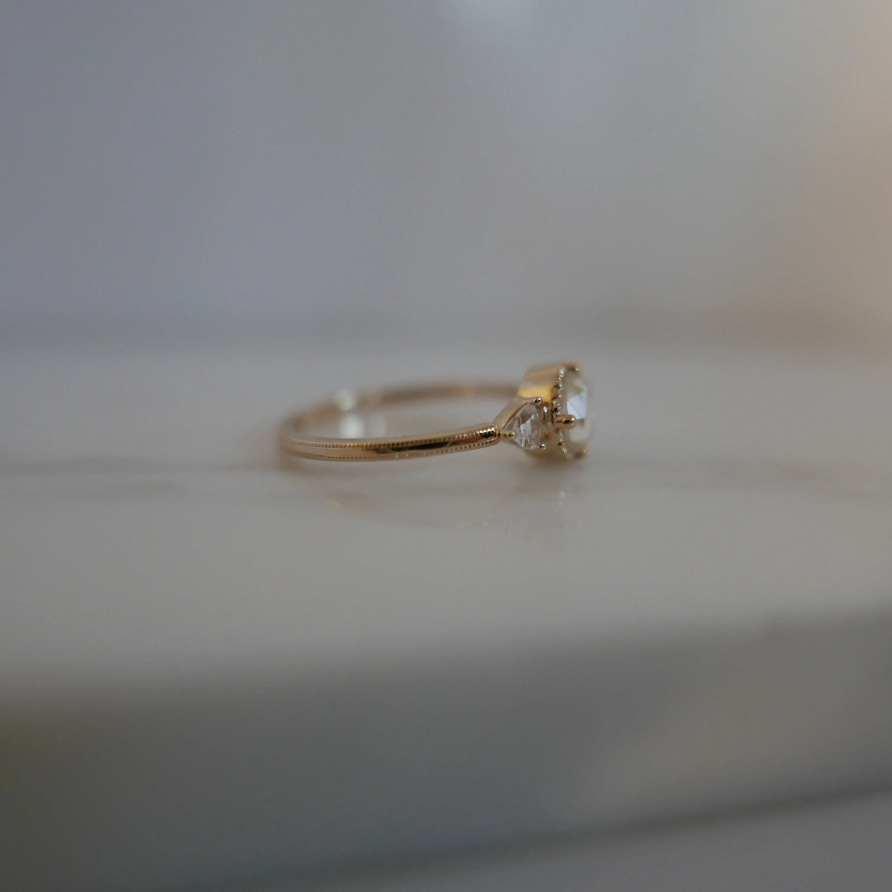 Bardot Rosecut White Sapphire Ring