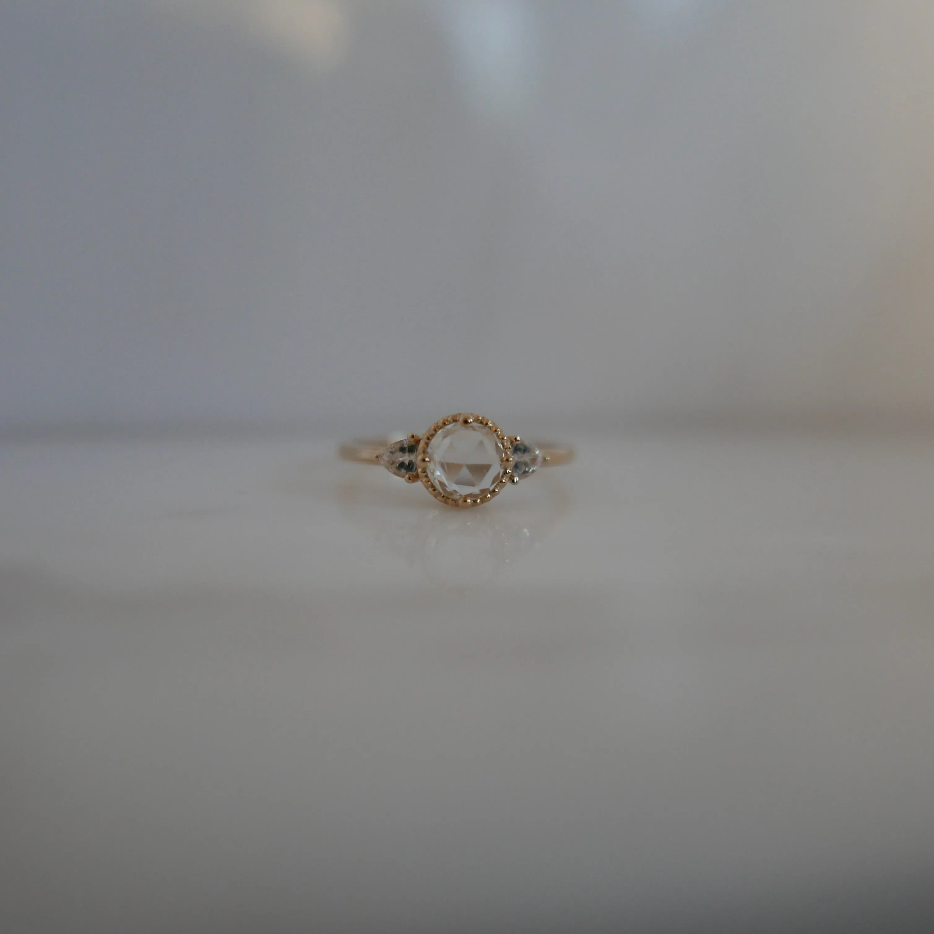 Bardot Rosecut White Sapphire Ring