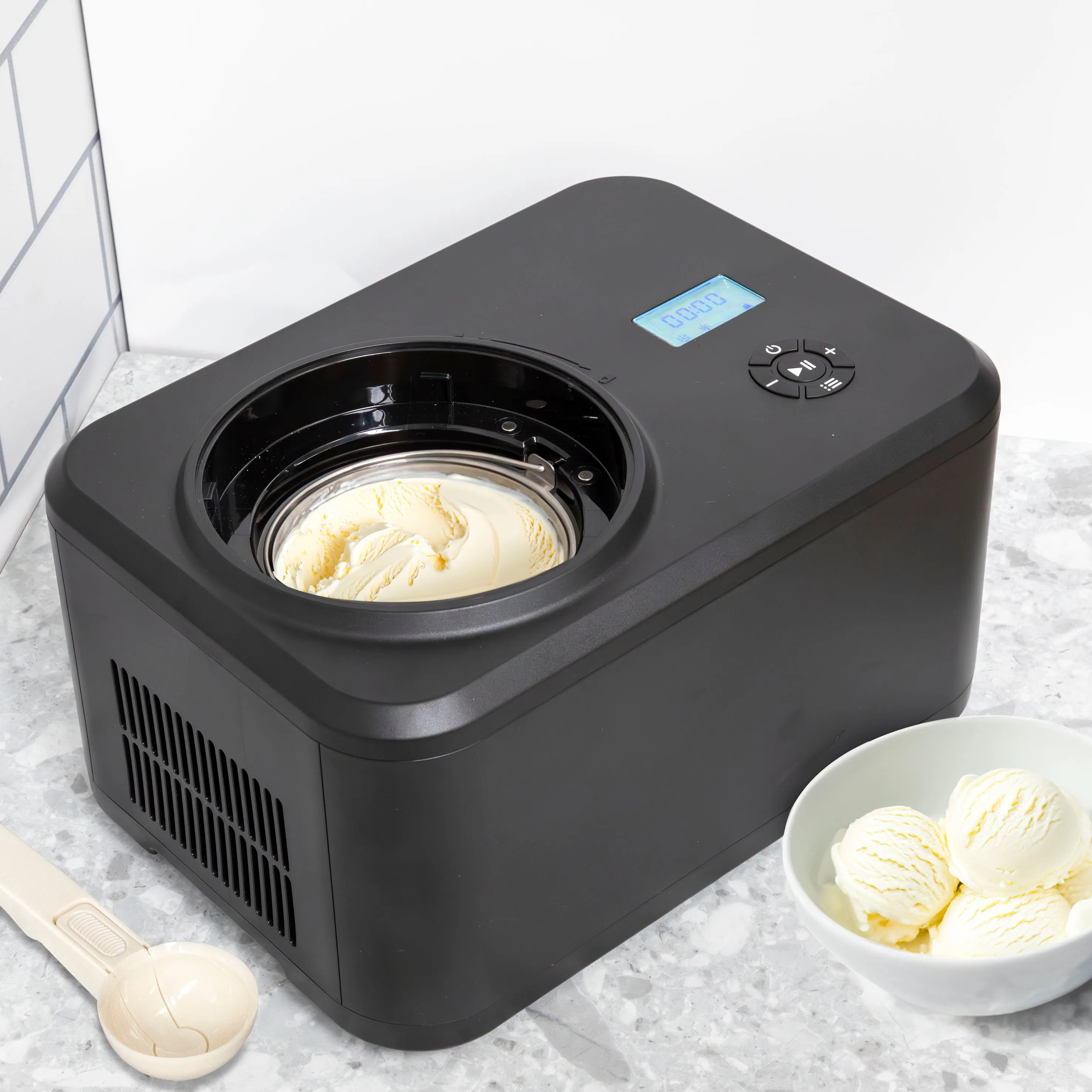 Baridi 1.5L Ice Cream Machine with Fast Freeze Compressor Cooling - DH240