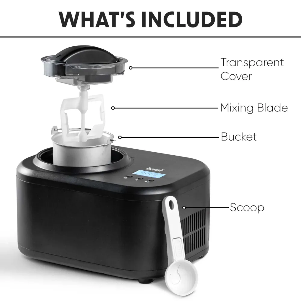 Baridi 1L Ice Cream Maker with Fast Freeze - Black - A