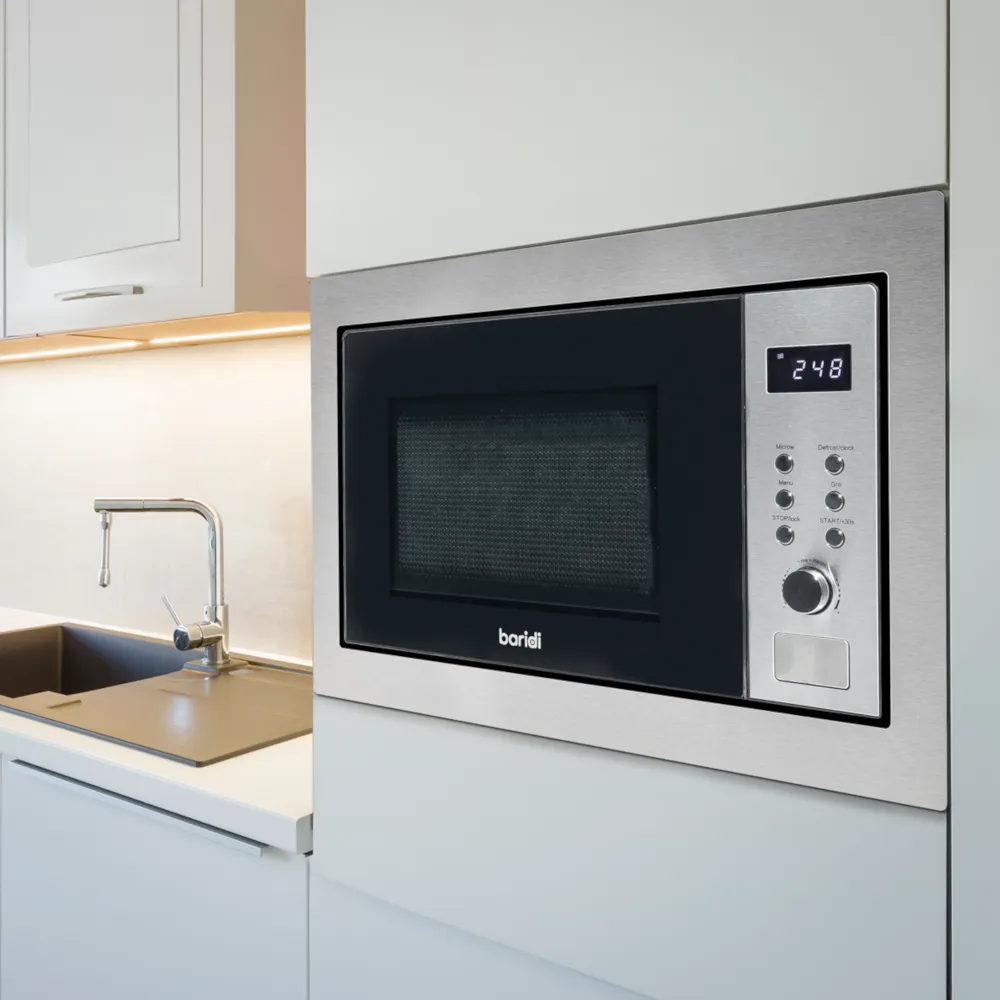 Baridi 25L Integrated Microwave Oven with Grill 900W - Stainless Steel - A