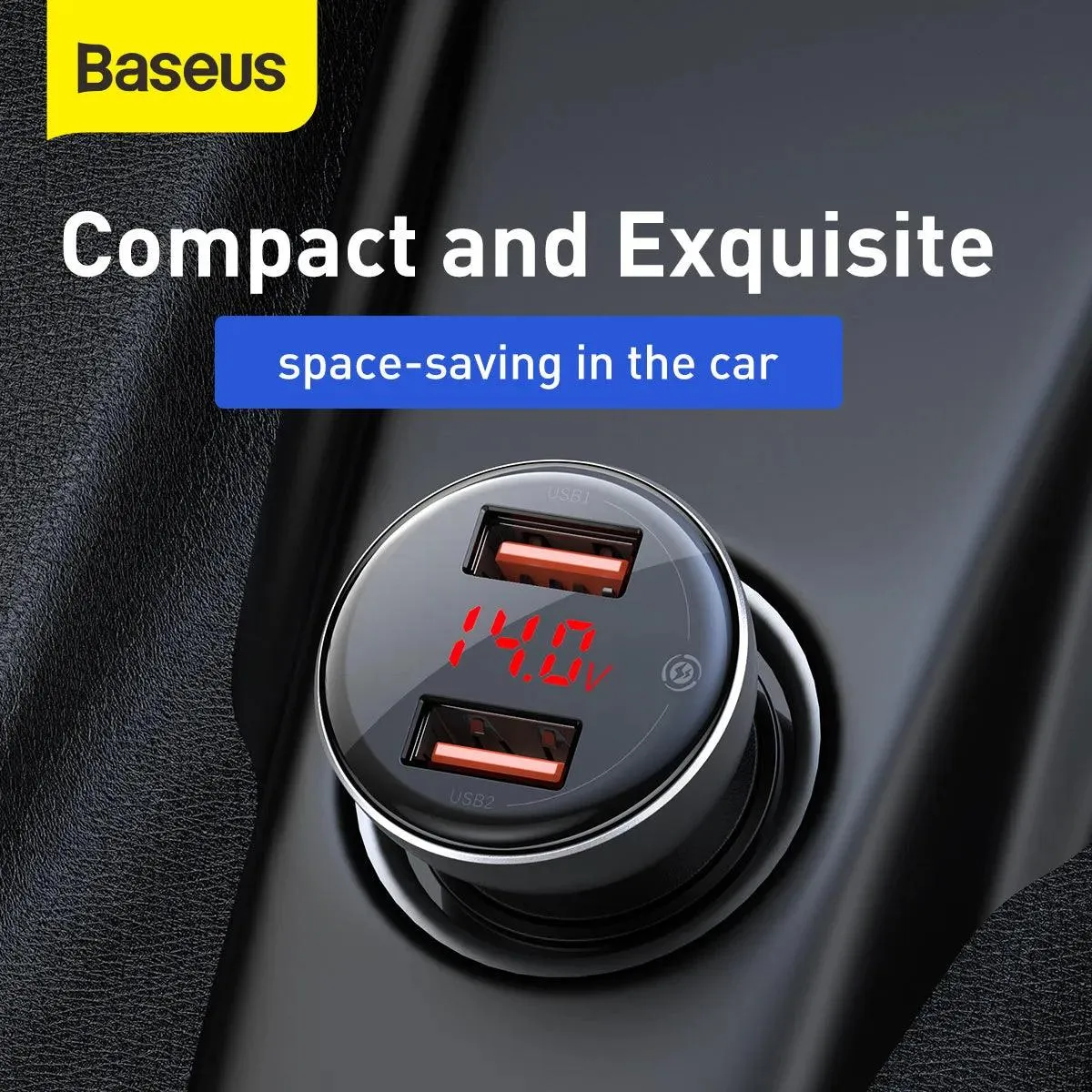 Baseus 2X USB Car Charger 45 W   3-In-1 USB Cable (CCBX-B0G-1)