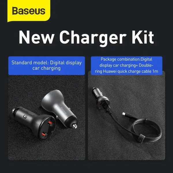 Baseus 2X USB Car Charger 45 W   3-In-1 USB Cable (CCBX-B0G-1)