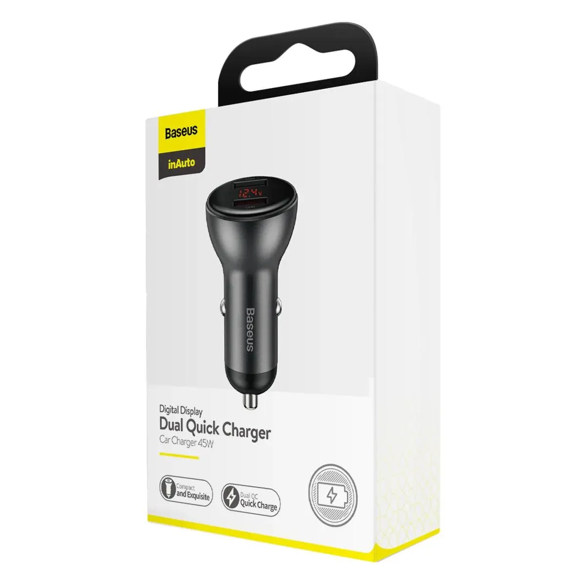 Baseus 2X USB Car Charger 45 W   3-In-1 USB Cable (CCBX-B0G-1)
