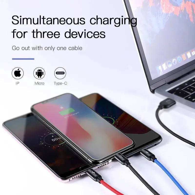Baseus 2X USB Car Charger 45 W   3-In-1 USB Cable (CCBX-B0G-1)
