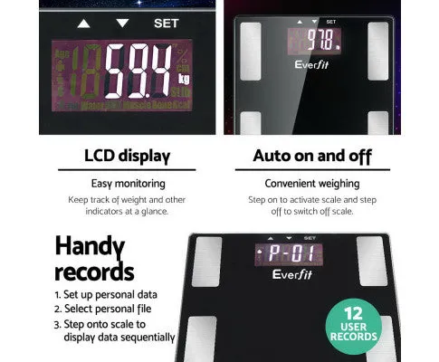 Bathroom Scales Digital Body Fat Scale 180KG Electronic Monitor BMI CAL