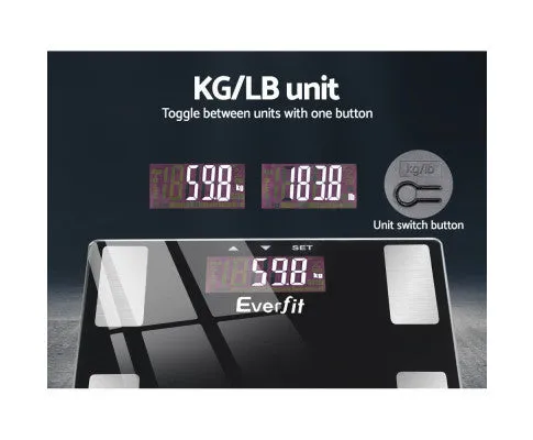 Bathroom Scales Digital Body Fat Scale 180KG Electronic Monitor BMI CAL