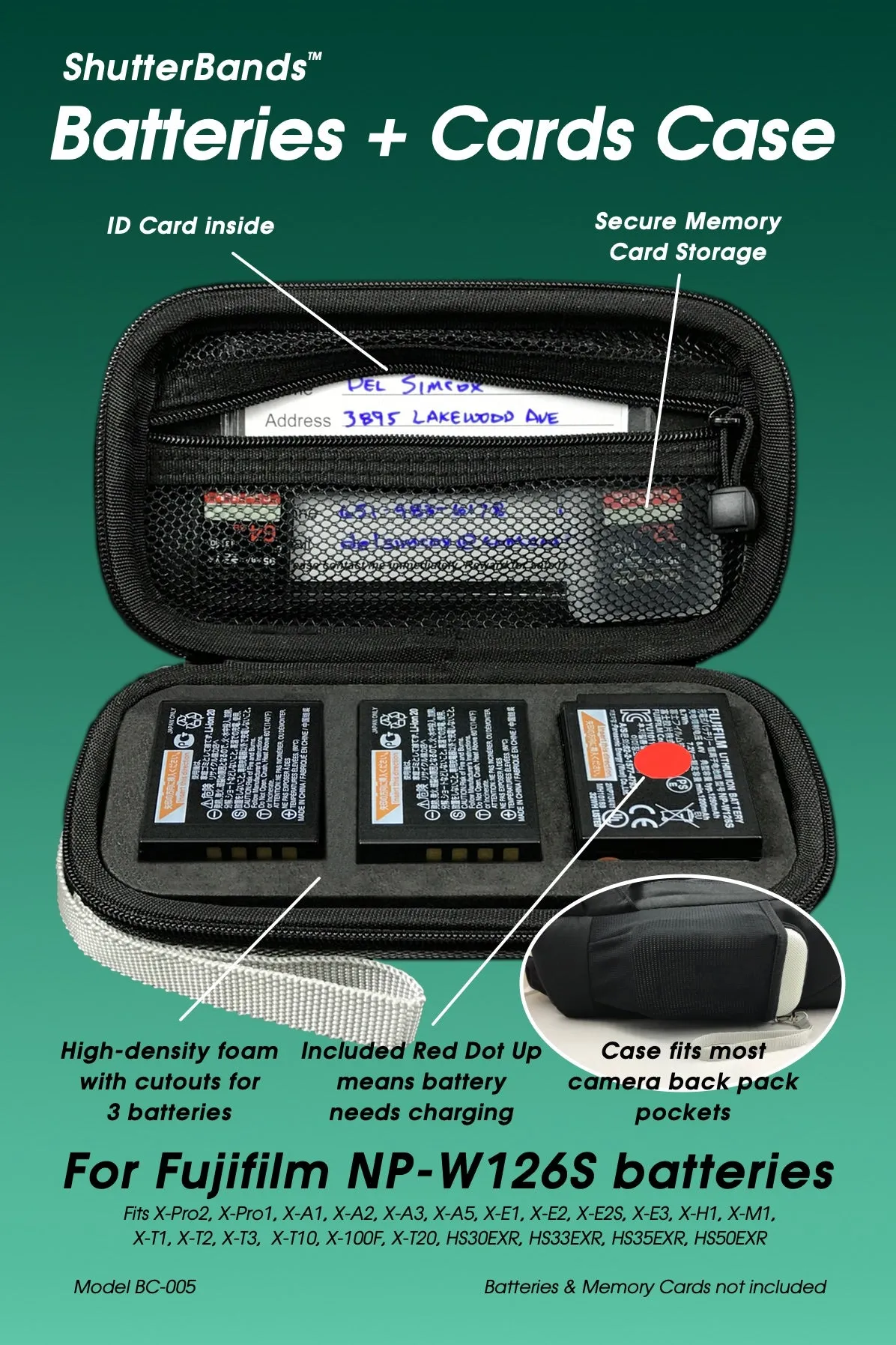 Batteries   Cards Case for FujiFilm NP-W126S batteries (BC-005)