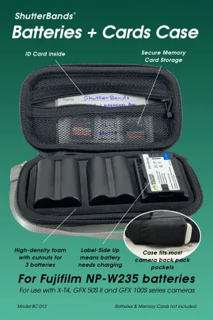 Batteries   Cards Case for FujiFilm NP-W235 batteries (BC-013)