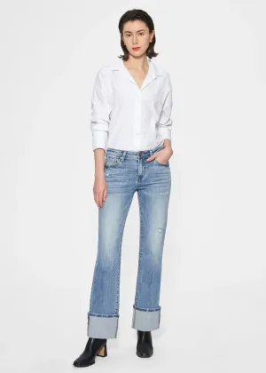 Bayeas Flora Mid Rise Straight Cuffed Denim Jeans - Stellar