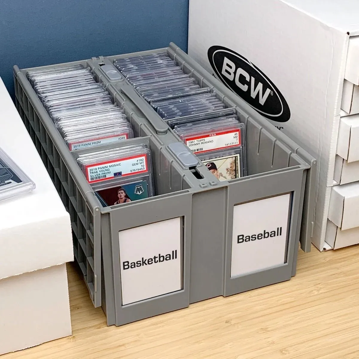 BCW Graded Card Bin - Two Row - Gray