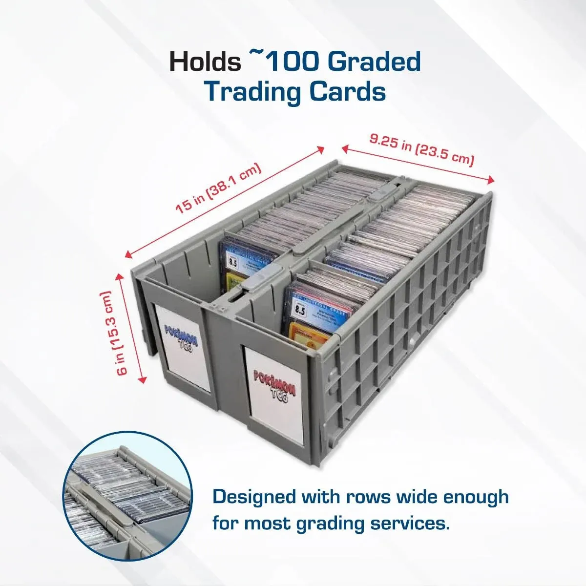 BCW Graded Card Bin - Two Row - Gray