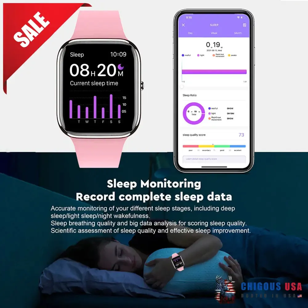 BEARSCOME Bluetooth Talk Play Music Health Waterproof Smartwatch