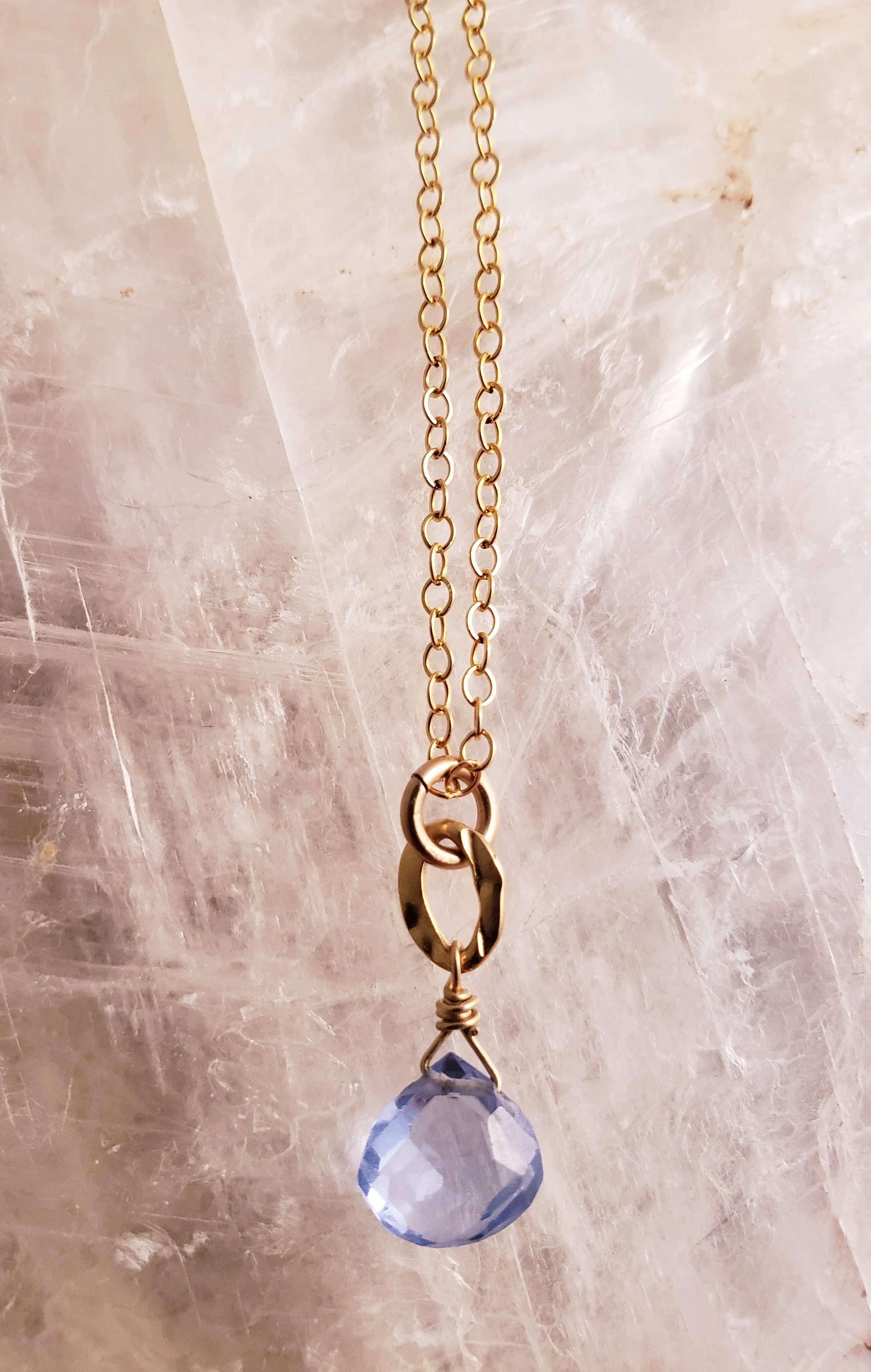 Beautiful, Elegant and Simple Gemstone Tear Drops on 14 Kt. Gold Filled Chain.