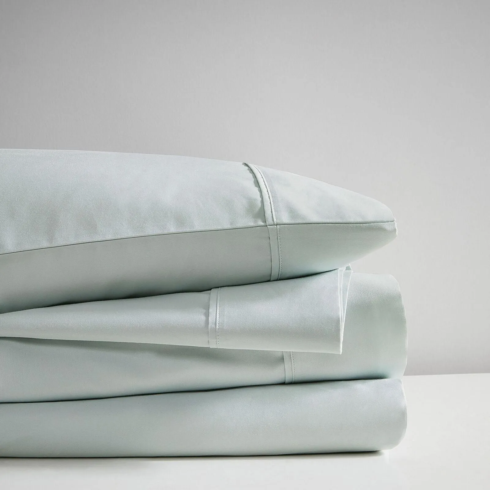 Beautyrest 600tc Cooling Cotton Blend 4-Piece Sheet Set Seafoam Blue Full