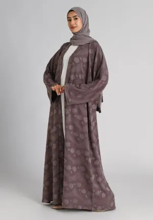 Bedrock Purple Rose Open Abaya (Premium)