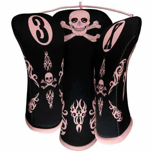 BeeJos Pink Skull Headcover Fariway #3 Pink Skull