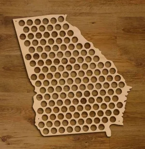 Beer Cap Map Georgia USA, Holder, Father's Day Gift for Him Handmade
