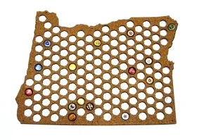 Beer Cap Map OREGON USA, Holder, Father's Day, Gift for Him Handmade