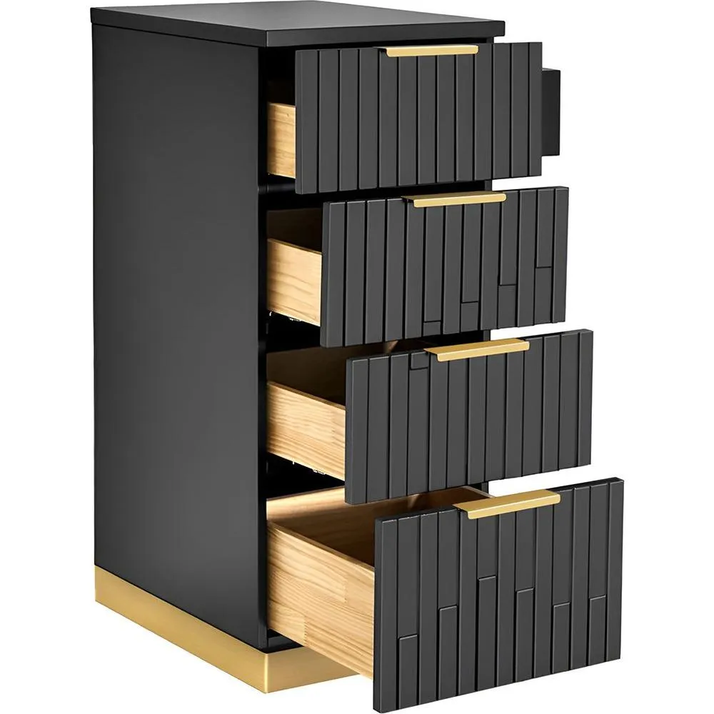 Belle Styling Station Side Cabinet / Black by Deco Salon Furniture