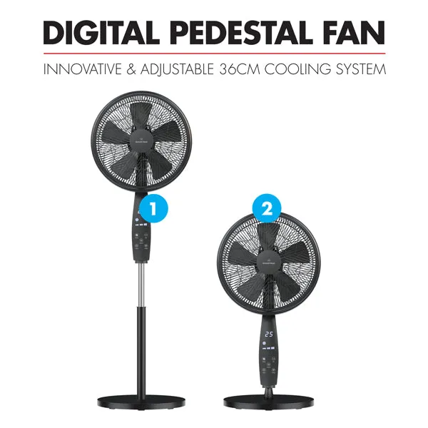 Bennett Read 36cm Pedestal 2-in-1 Digital Fan
