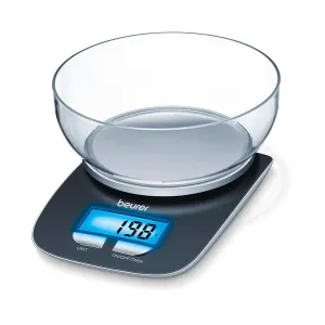 Beurer KS 25 Digital Kitchen Scale: Weigh to 3Kg in 1g Increments. XL 1.2L Bowl. Tare Button